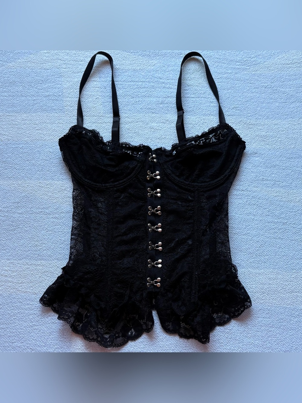 Dolls Kill Widow Black Lace Bustier Corset Top
